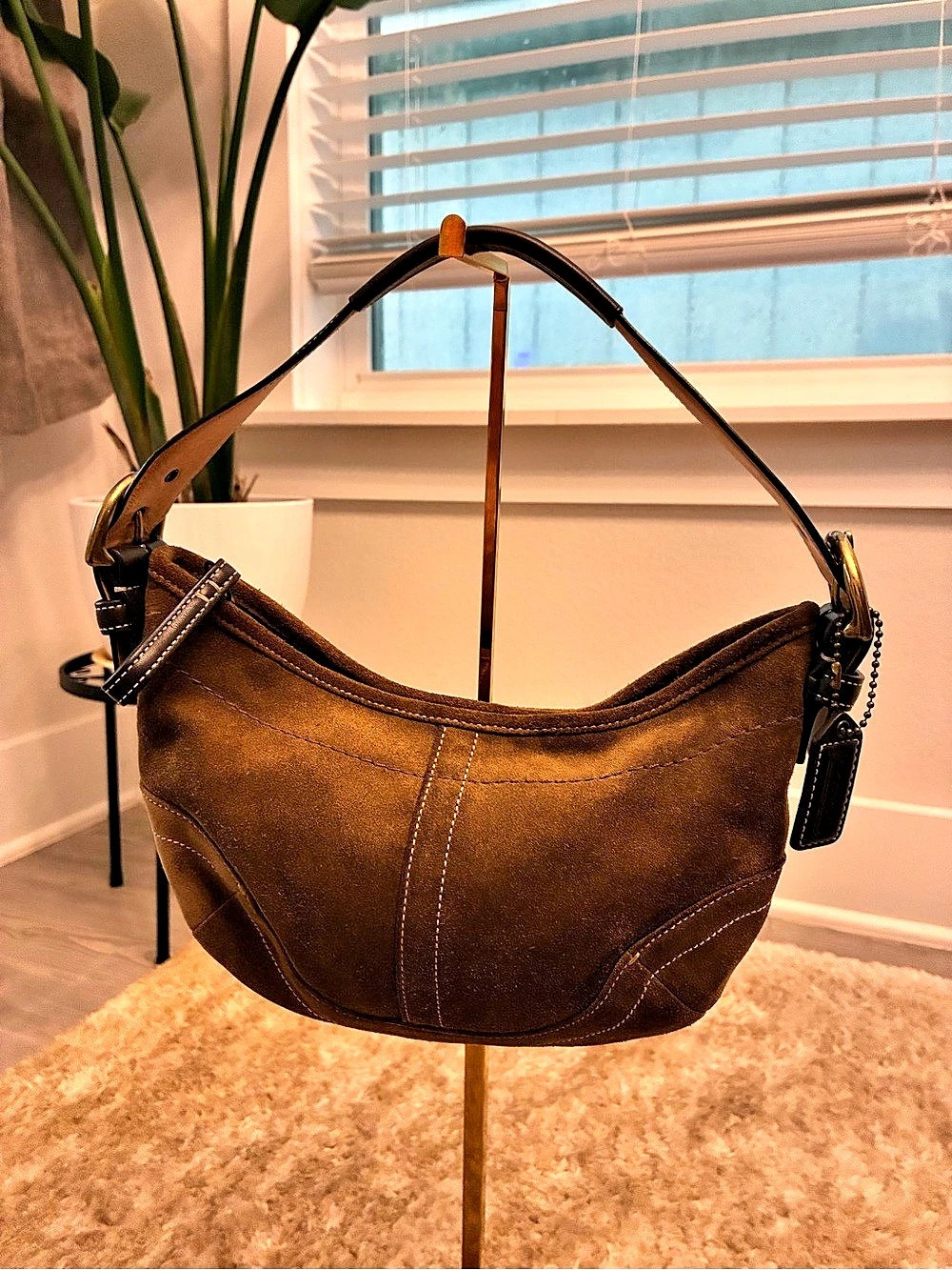 Vintage Coach Soho Suede Buckle Bag